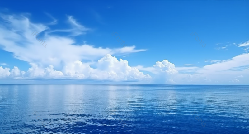 天气晴朗广阔平静的大海蓝色的天空和白云美丽的无人场景自然环境图像摄影,高清,摄影图,摄影图片,图片大全,摄影图免费下载